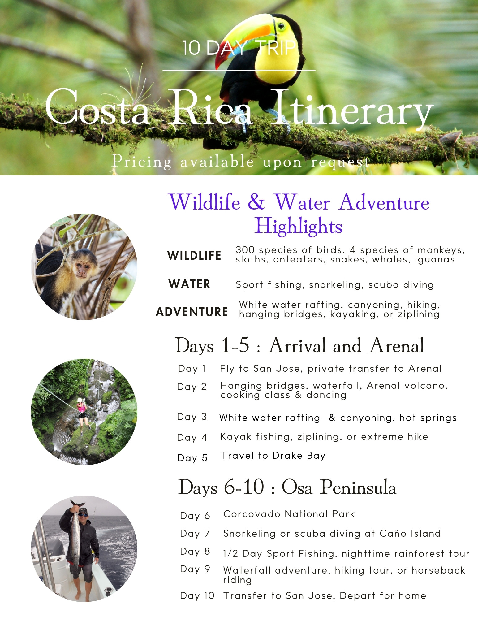 Costa Rica Itinerary Wildlife Water Adventures costa-rica-itinerary-wildlife-water-adventures